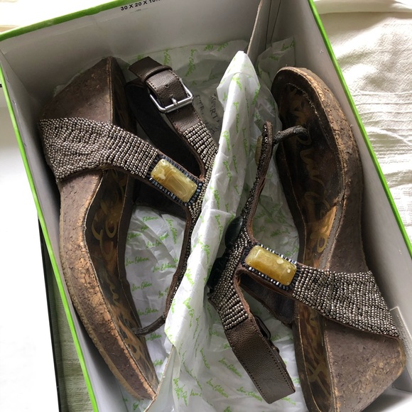 Sam Edelman beaded pewter wedge - Picture 7 of 8